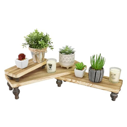 Ikee Design 3 Pcs Wooden Display Riser Stand, jewelry eyewear display stand - color: Oak, 3 pcs