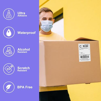 DGBDPACK 4x6 Fanfold Thermal Shipping Labels, 300 Labels Per Stack, Thick Liner & Ultra Strong Adhesive, Works with Zebra Rollo Beeprt Label Printers - size: Fanfold-300*1
