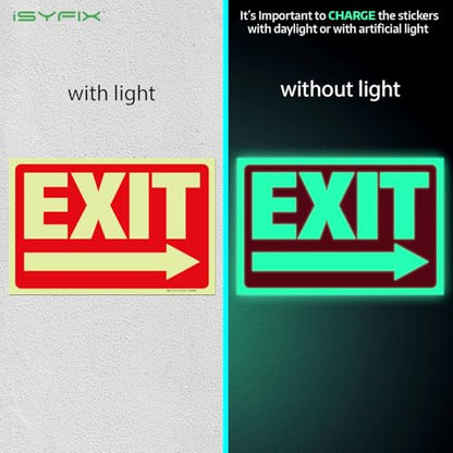 iSYFIX Exit Stickers Signs with Directional Right Arrow, 10x7 Inch, 2 Pack - color: Sticker Right, size: 2 Pk 10x7
