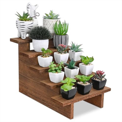 Ikee Design 5-Tier Wooden Display Stand for Plants & Collectibles