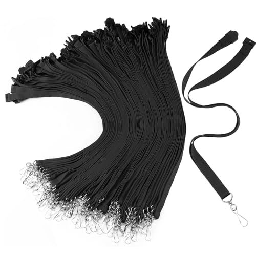 Patelai 120 Pcs Breakaway Lanyards with J Hook, Black - color: Black