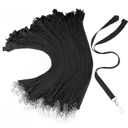 Patelai 120 Pcs Breakaway Lanyards with J Hook, Black - color: Black