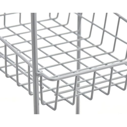 HUBERT Silver Wire 3-Tier Basket Stand - 6" L x 7 3/4" W x 24 1/4" H