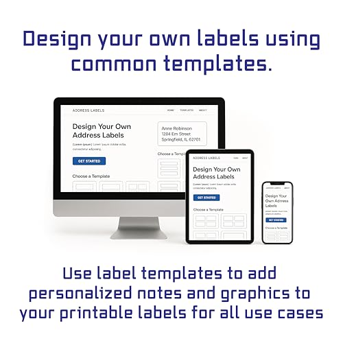 Printable Shipping Address Label Easy to Peel |1.75" x 0.50" Customizable Stickers White | 800 Count | 10 Sheets Total | Permanent White Matte | Compatible with Inkjet and Laser Printer | Blank Labels - size: 1.75" x 0.50"