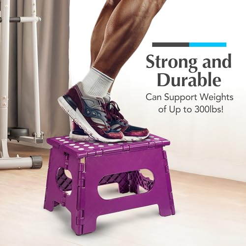 Handy Laundry Folding Step Stool 9 Inch 2-Pack, Purple, Holds 300 lbs - color: Purple, size: 9 Inch 2-Pack