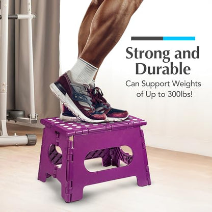 Handy Laundry Folding Step Stool 9 Inch 2-Pack, Purple, Holds 300 lbs - color: Purple, size: 9 Inch 2-Pack
