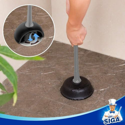 MR.SIGA Toilet Plunger and Brush Combo for Toilet Cleaning, Gray, 2 Set - color: Gray, size: 6.3 x 8.2 x 18.1 inch