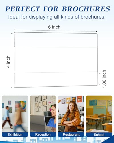 8 Pcs 4x6" Wall Mount Acrylic Sign Holder Clear Acrylic Wall Frame - size: 4 x 6 inches