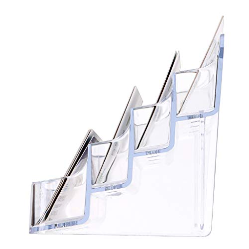 Hipiwe 2Pcs Acrylic Business Card Holder 8-Slot Desktop Card Display Stand - color: Transparent