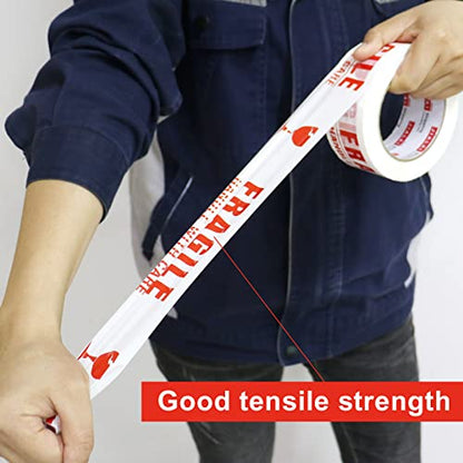 JIALAI HOME Fragile Tape Handle with Care Packing Tape 6 Rolls, Heavy Duty Shipping Box Sealing Tape with Dispenser, 2 Inch x 330 Feet (110 Yards) for Shipping and Moving Boxes
