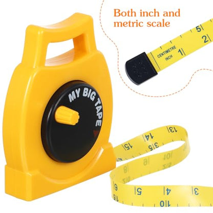 Measuring Tape Retractable Tape Measure, Wind Up Tape Measure, Easy Wind- Up - Easy to Read Body Measuring Tape Soft PVC with Inch & CM Scale, Educational Pretend Play Tool for Boys Girls Age 3+