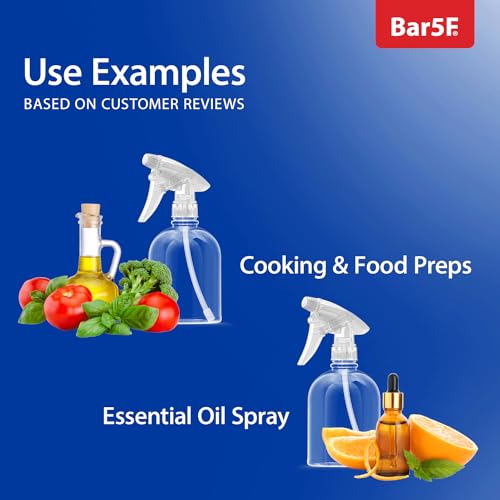 Bar5F Empty Clear Spray Bottle, 16 Oz, Pack of 3