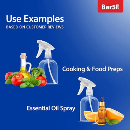 Bar5F Empty Clear Spray Bottle, 16 Oz, Pack of 3