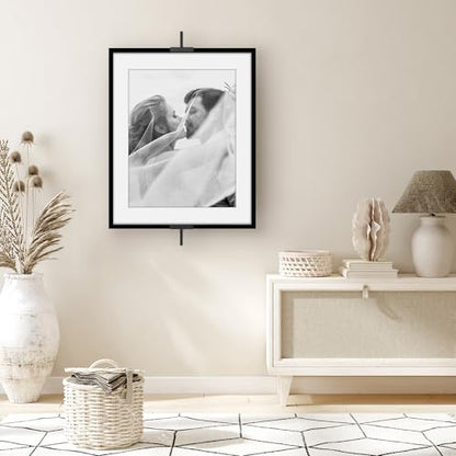Americanflat 30" Picture Frame Stand - Wall Mounted Frame Stand - Artwork and Photo Easel with Adaptive Clamps for Different Frame Profiles - Ideal for 20x30 Frame - Black - size: 30 inch