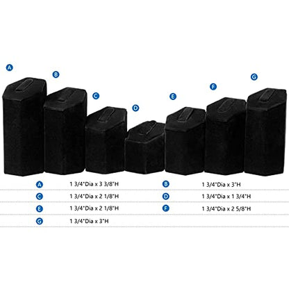 MOOCA 7-Piece Ring Stand Holder Jewelry Display, Black Velvet - color: Black Velvet