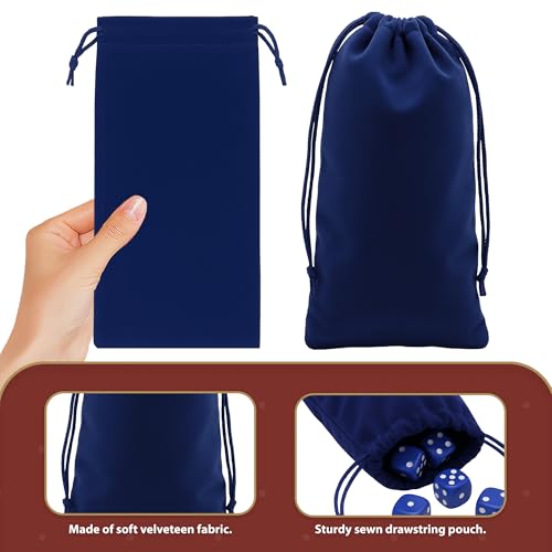 Mandala Crafts 4x10 Navy Blue Velvet Drawstring Bags for Wine Bottle - color: Navy Blue 4X10 Inches, size: 1 Count (Pack of 50)