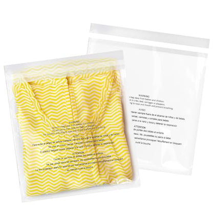 iMailer - 200 Pcs 11" x 14" Clear Poly Bags with Suffocation Warning Self Seal 1.6 Mil for Shipping, Packaging, T-Shirt - Permanent Adhesive - size: 11" x 14", style: Permanent Glue