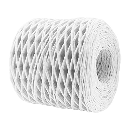 Mandala Crafts White Natural Raffia Yarn for Crochet Gift Wrapping - color: White, size: 1/16 Inch 200 Yards Raffia Yarn