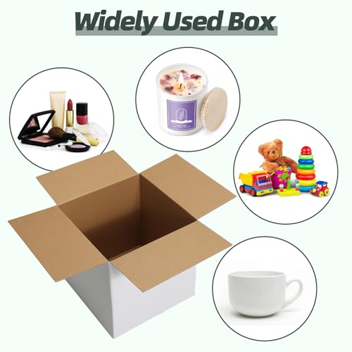 CRUGLA 10x10x10 Shipping Boxes 15 Pack, White Corrugated Cardboard Boxes with Side-Lock and Pre-Applied Double-Sided Tape, Easy Assemble Packing Mailer Boxes for Small Business Shipping - size: 10x10x10 Inch 15 Pack