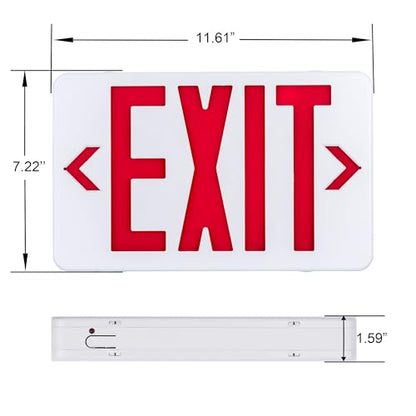 Gruenlich Emergency Exit Sign for Business, Battery Backup, 6 Pack - size: 6-Pack