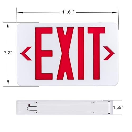 Gruenlich Emergency Exit Sign for Business, Battery Backup, 2 Pack - size: 2-Pack