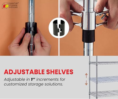 Quantum Storage Systems WR54-3048C Starter Kit Wire Shelves Chrome 4 Shelves 54" H x 48" W x 30" D - size: 54H x 48W x 30D