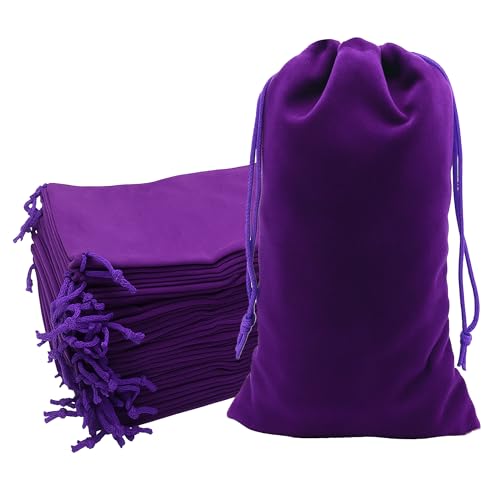 Mandala Crafts 8x17 Purple Velvet Drawstring Bags for Shoe Dusting Bags - color: Purple 8X17 Inches, size: 1 Count (Pack of 10)