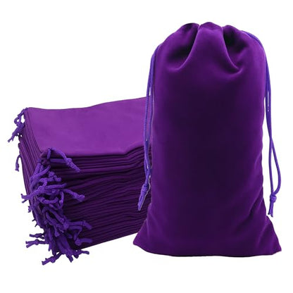 Mandala Crafts 8x17 Purple Velvet Drawstring Bags for Shoe Dusting Bags - color: Purple 8X17 Inches, size: 1 Count (Pack of 10)