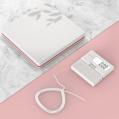 Postal Mail Scales for Shipping, 110LB(50KG) Scale for Package, Three Functions: Tare,Mode and Hold, Individual Flexible Panel,with Manual and Adapter