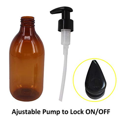 zmybcpack 8 Pack 8oz Empty Plastic Pump Lotion Bottles, Amber Pump Bottles - size: 8oz (8pack Amber)