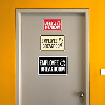 Classic Framed Employee Breakroom Sign (Brushed Silver) - Small 2 Pack - color: Brushed Silver, size: 4 x 6" - Small (2 Pack)