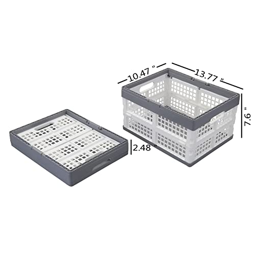 Teyyvn 2-Pack Collapsible Crate with Handle, Grocery Shopping Baskets - size: 15 L, style: collapsible crate with handle