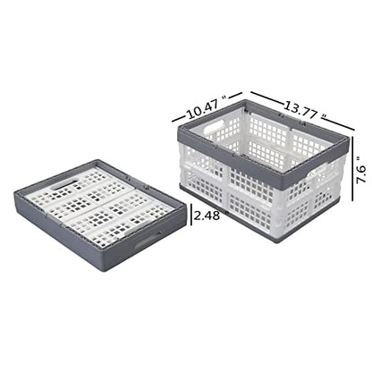 Teyyvn 2-Pack Collapsible Crate with Handle, Grocery Shopping Baskets - size: 15 L, style: collapsible crate with handle