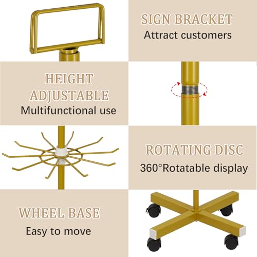 5 Tier Retail Display Stand Store Display Rack, Gold - color: Gold