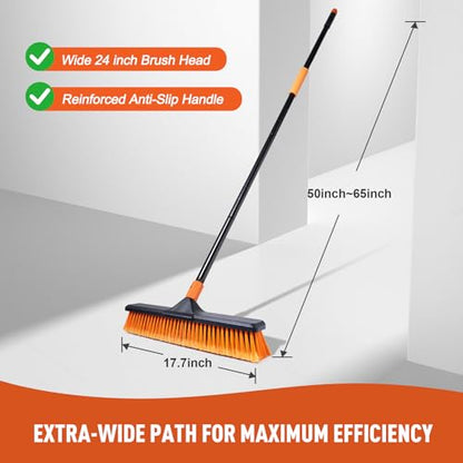 CLEANHOME 18" Push Broom Outdoor Heavy Duty for Garages,Driveways and Decks