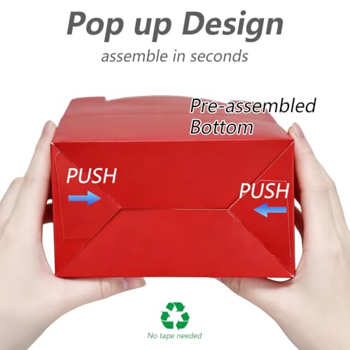 Aosric Small Red Gable Boxes 3.5 x 3.5 x 6.3 In, 30 Pack - color: Red