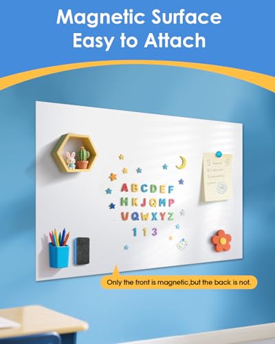 MaxGear Whiteboard Sticker 24 x 16 Inch, Peel and Stick Dry Erase Board - size: 24"W x 16"H