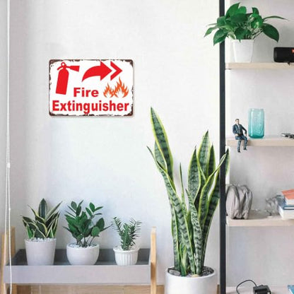 Fire Extinguisher Funny Metal Sign 8x12 Inch, Aluminum Wall Decor for Home Office Shop Warehouse Factory and Safety Station