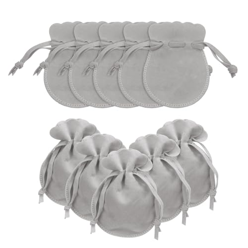 uxcell 20pcs Small Velvet Drawstring Pouches, 2.8"x3.5" Jewelry Bags, Gray - color: Gray, size: 2.8" x 3.5"