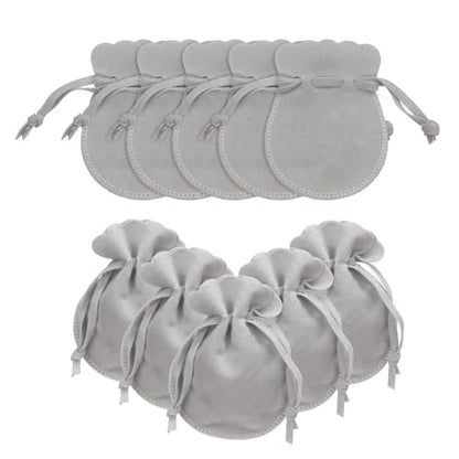 uxcell 20pcs Small Velvet Drawstring Pouches, 2.8"x3.5" Jewelry Bags, Gray - color: Gray, size: 2.8" x 3.5"
