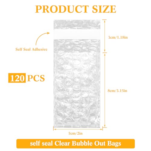 Perkoop Bubble Bags Double Bubble Pouches, 2 x 3.15 Inch, 120 Pcs - size: 2 x 3.15 Inch