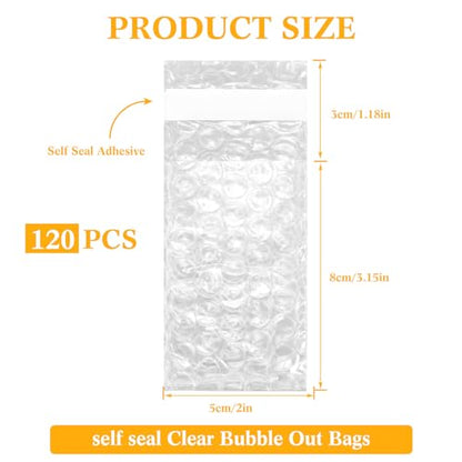 Perkoop Bubble Bags Double Bubble Pouches, 2 x 3.15 Inch, 120 Pcs - size: 2 x 3.15 Inch