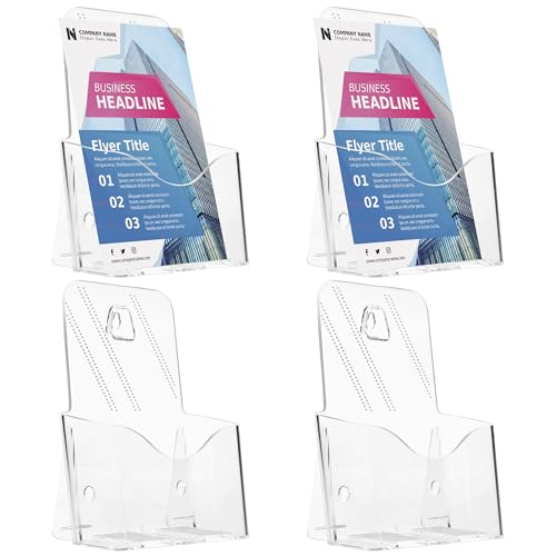 2-Pack Clear Acrylic 6 x 9 Bifold Brochure Holders, Wall or Countertop Use - size: 6 x 9 Inch