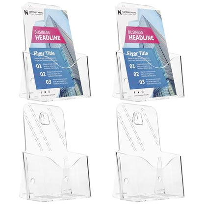 2-Pack Clear Acrylic 6 x 9 Bifold Brochure Holders, Wall or Countertop Use - size: 6 x 9 Inch
