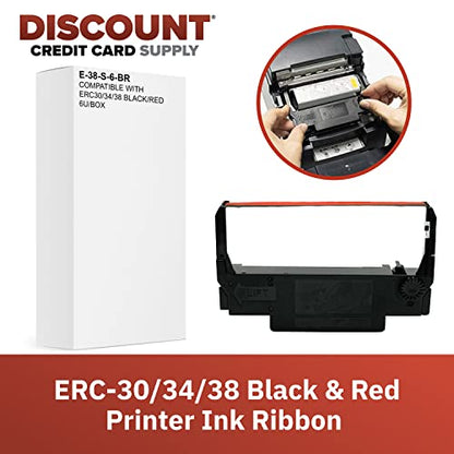 ERC-30/34/38 Black/Red Printer Ink Ribbon Cartridge for Point of Sale Transactions