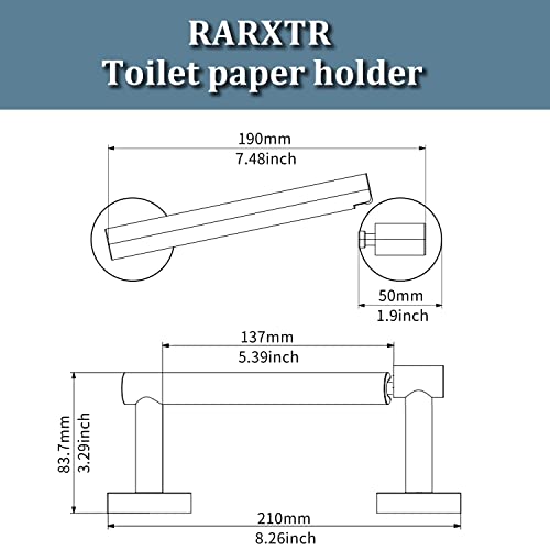 RARXTR Gold Toilet Paper Holder SUS304 Stainless Steel Double Post Pivoting Toilet Paper Roll Holder Wall Mounted Toilet Tissue Holder for Commercial Bathroom RV Brushed Brass Finish - color: Brushed Gold
