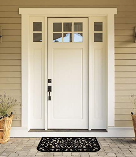 DII Rubber Doormats Collection All Weather, 18x30, Scroll Pin - color: Scroll Pin, size: 1'6" x 2'6" (Rectangular)