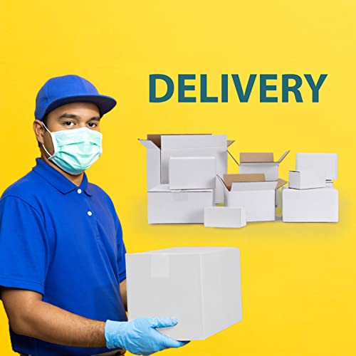 Calenzana 6x6x6 Inches Shipping Boxes Set of 40, White Corrugated Cardboard Box for Packing Mailing Small Business - size: 6x6x6, style: 40 Pack