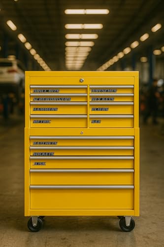 Magnetic Toolbox Labels, 11 Pack, Tool Chest Drawers, USA Made (Gray) - color: Gray