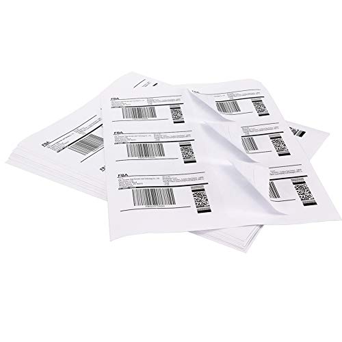 Printable Sticker Paper, 3-1/3" x 4" Shipping Address Labels 6000 Blank Mailing Labels for Laser & Inkjet Printers, 6 per Page Label Stickers, 1000 Sheets - size: 1000 Sheets / 6000 Labels